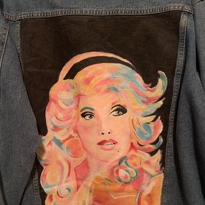 Dolly Parton oversized jacket size L hand painted